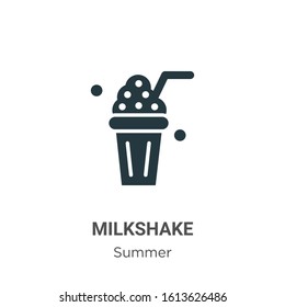 Milkshake glyph icon vector on white background. Flat vector milkshake icon symbol sign from modern summer collection for mobile concept and web apps design.