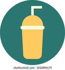 Milkshake to go, illustration, vector on a white background.