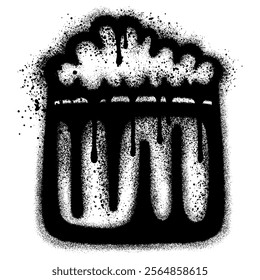 Milkshake graffiti with black spray paint. vector illustration.