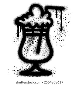 Milkshake graffiti with black spray paint. vector illustration.