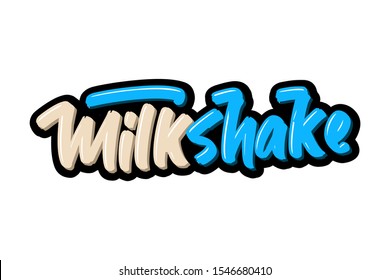 Milkshake hand drawn modern brush lettering. Vector illustration logo text for business, print and advertising.