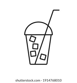 Milkshake with ice. Milkshake illustration for web, mobile apps, design.