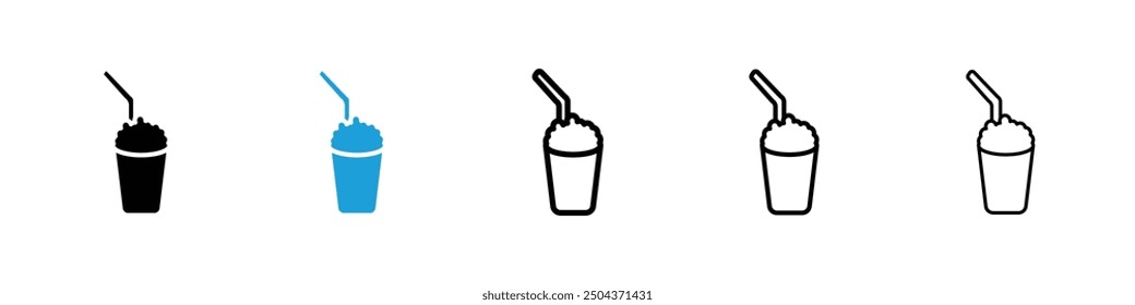 Milchshake-Symbol in schwarzen und blauen Farben