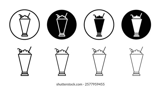 Milkshake icon black and white vector sign