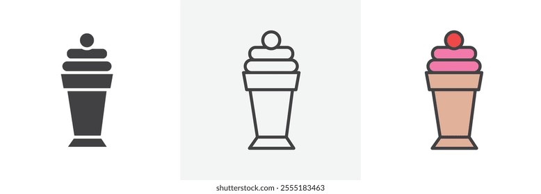 Milkshake icon collection in black and colored style.