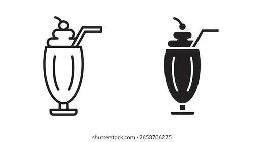 Milkshake icon design element. Editable stroke. Vector