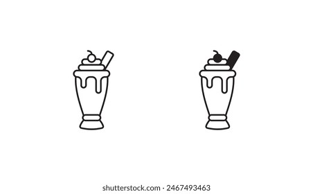 Milkshake icon design with white background stock illustration