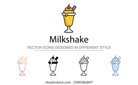 Milkshake icon design with white background stock illustration