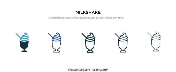 milkshake icon in different style vector illustration. two colored and black milkshake vector icons designed in filled, outline, line and stroke style can be used for web, mobile, ui