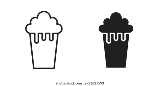 Ícone Milkshake em linha fina, preenchida, estilo de traçado para site e aplicativos