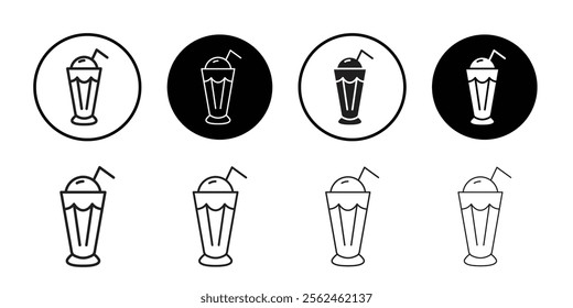 Milkshake icon Flat art in black and white isolated