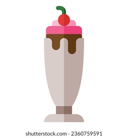 milkshake icon in flat style isolated on white background. Fastfood icon, vector illustration for graphic design projects