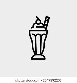 Milkshake icon flat vector design