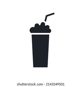 Milchshake-Symbol. Lebensmittel und Getränke einzeln auf Vektorsilhouetten