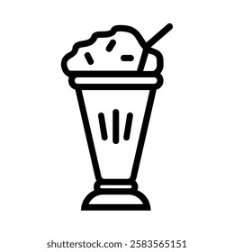 Milkshake icon illustration in line style. Perfect for website mobile app presentation. Suitable for any user interface and user experience