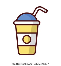 Milkshake icon isolate white background vector stock illustration.
