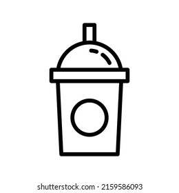 Milkshake Icon. Line Art Style Design Isolated On White Background