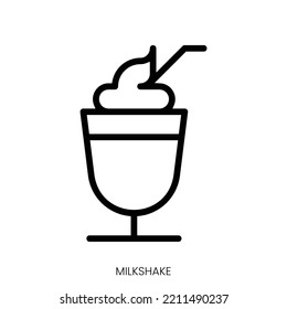 milkshake icon. Line Art Style Design Isolated On White Background