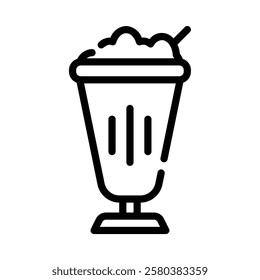 Milkshake Icon in Line Style