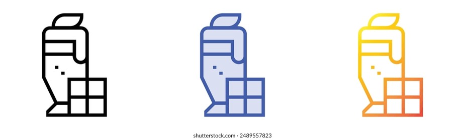 milkshake icon. Linear, Blue Fill and Gradient Style Design Isolated On White Background