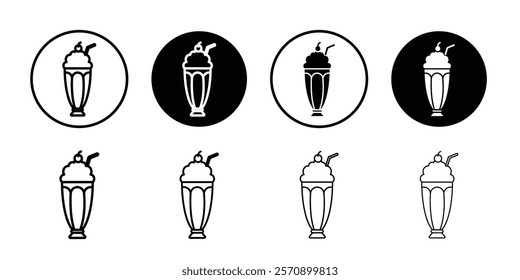 Milkshake icon linear logo isolated