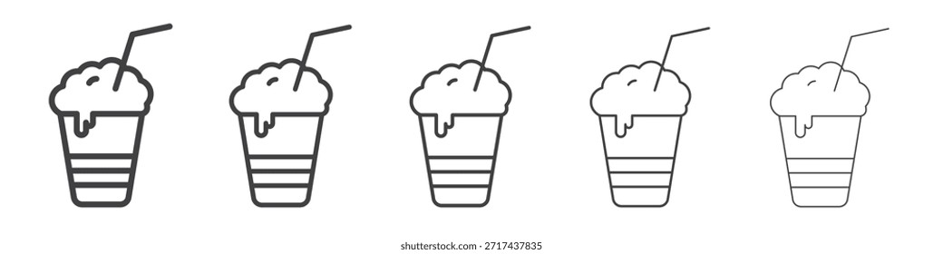 Conceito de ícone de milkshake em traçados lineares