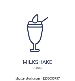 Milkshake icon. Milkshake linear symbol design from drinks collection. Simple outline element vector illustration on white background