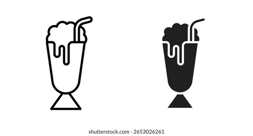 Milkshake icon Logo Design Vector Template Illustration