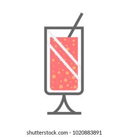 Milkshake icon on white backgruond vector illustration line desing