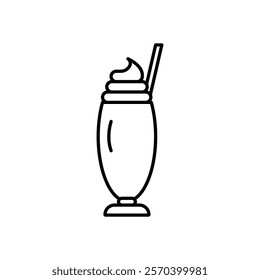 Milkshake icon Outline thin set