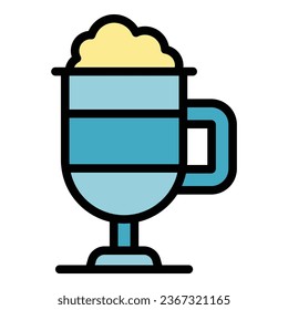 Milkshake icon outline vector. Business cafe. Food shop color flat