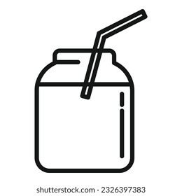 Milkshake icon outline vector. Food protein. Vitamin nutrition