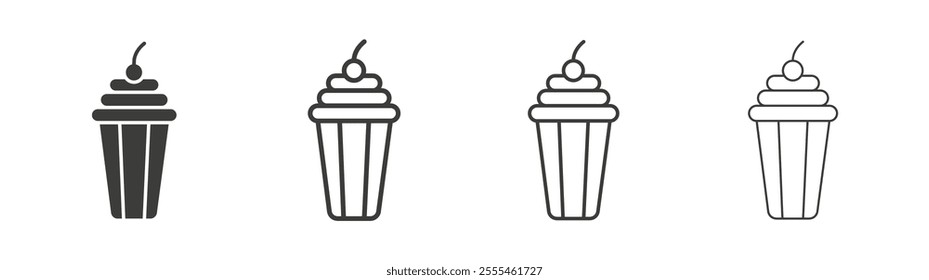 Milkshake icon pack. vector illustration