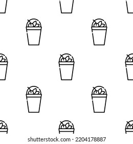 milkshake icon pattern. Seamless milkshake pattern on white background.