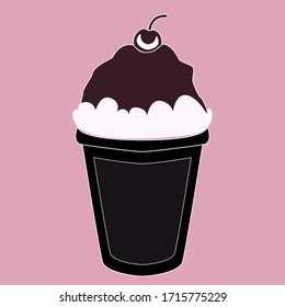 milkshake icon placed on pink background