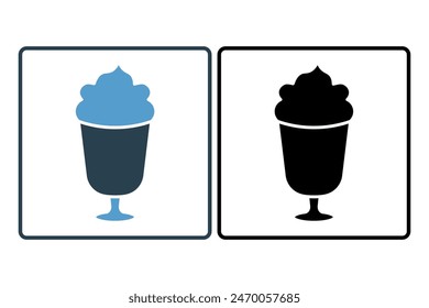 Milkshake icon. icon related to fast food. suitable for web site, app, user interfaces, printable etc. solid icon style. simple vector design editable