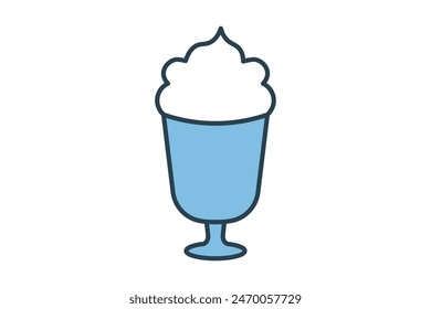 Milkshake icon. icon related to fast food. suitable for web site, app, user interfaces, printable etc. flat line icon style. simple vector design editable