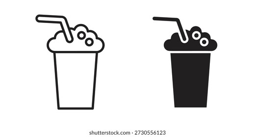 Milkshake icon set. minimal logotype web element pack.
