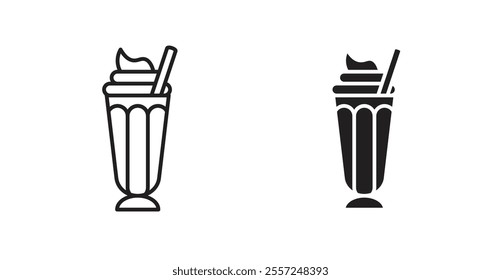 Milkshake Icon set. vector illustration set