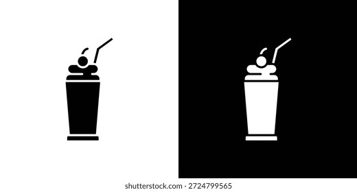 Milkshake ícone silhueta vetor ilustração plana pacote de design.