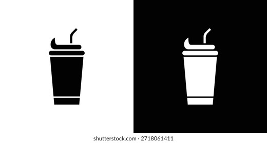 Ícone Milkshake. Pictograma simples de alta qualidade. Estilo sólido moderno