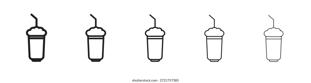 Ícone Milkshake. Estilo de contorno simples. Elementos gráficos.