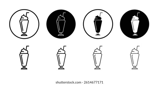 Milkshake icon Simple outline vector logo