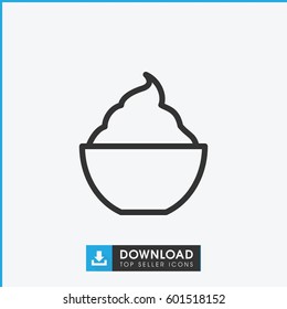 milkshake icon. simple outline milkshake vector icon. on white background.