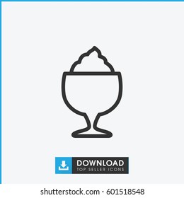 milkshake icon. simple outline milkshake vector icon. on white background.