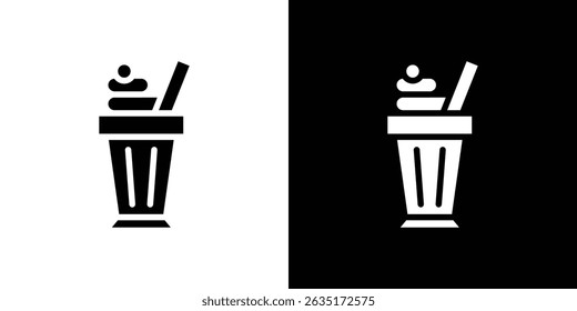 Ícone Milkshake em estilo de design moderno plano sólido.