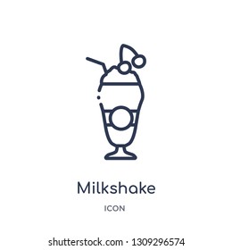 milkshake icon from summer outline collection. Thin line milkshake icon isolated on white background.