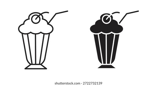 Milkshake icon symbol. Vector EPS 10. line and glyph icon