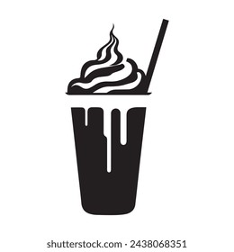 Milkshake icon symbol. vector flat sign design.