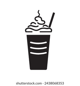 Milkshake icon symbol. vector flat sign design.